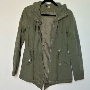 H&M Women's Olive Green Hooded‎ Jacket